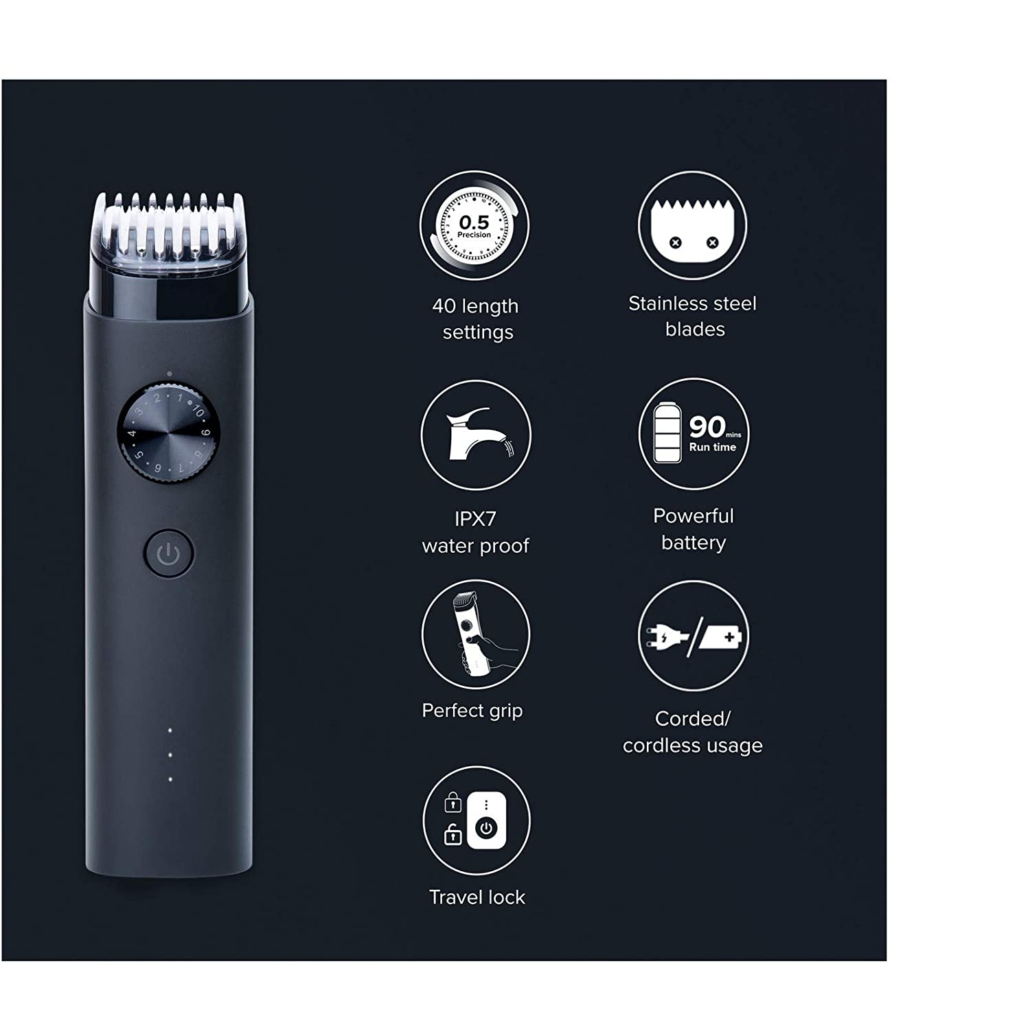 mens waterproof beard trimmer